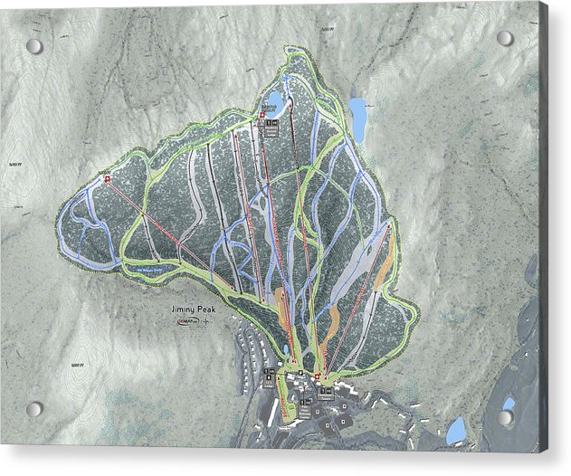 Jiminy Peak Ski Trail Map - Acrylic Print - Powderaddicts