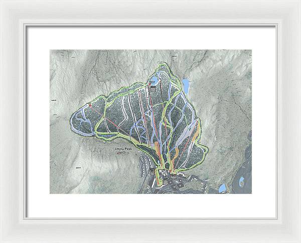 Jiminy Peak Ski Trail Map - Framed Print - Powderaddicts