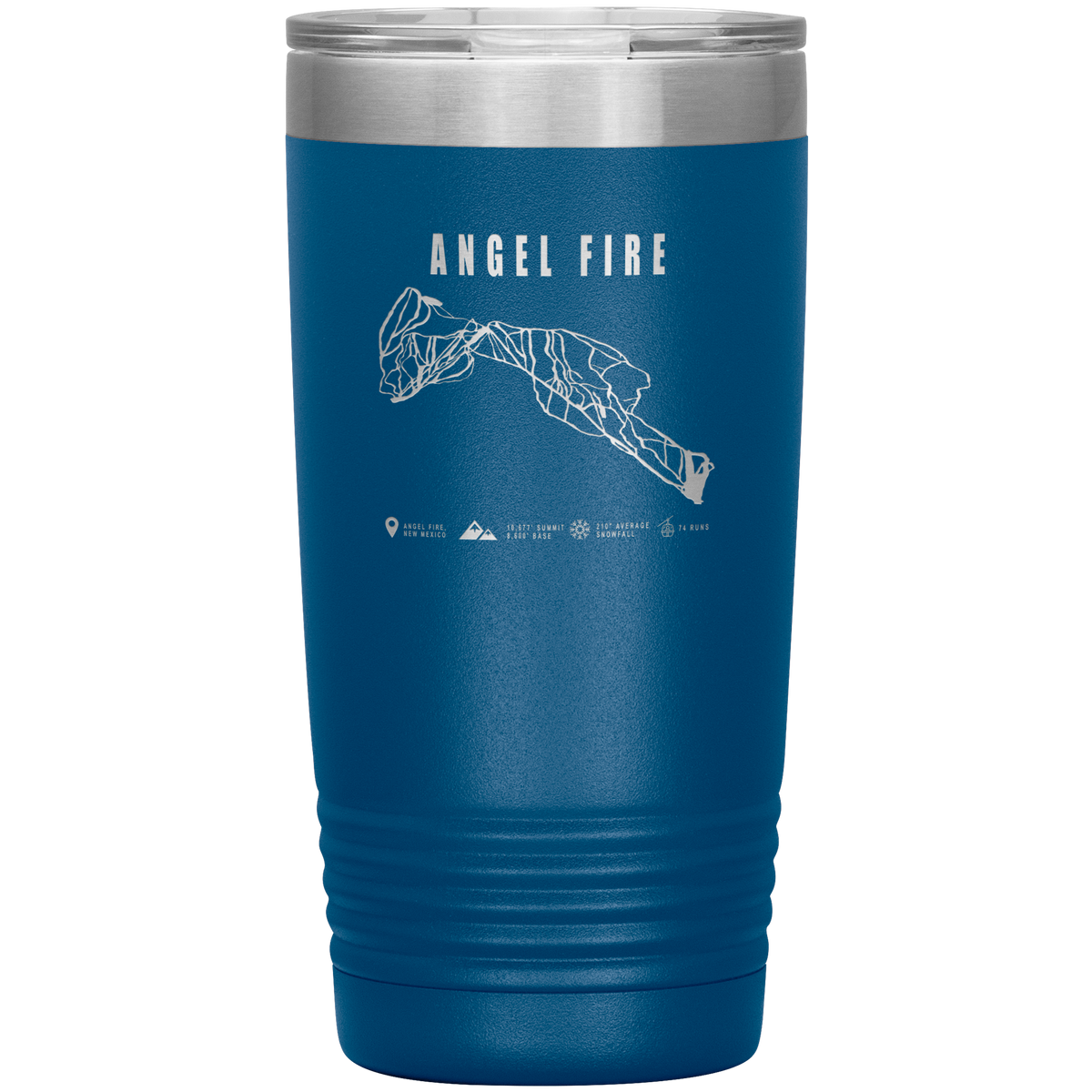 Angel Fire, New Mexico Ski Trail Map 20oz Tumbler - Powderaddicts