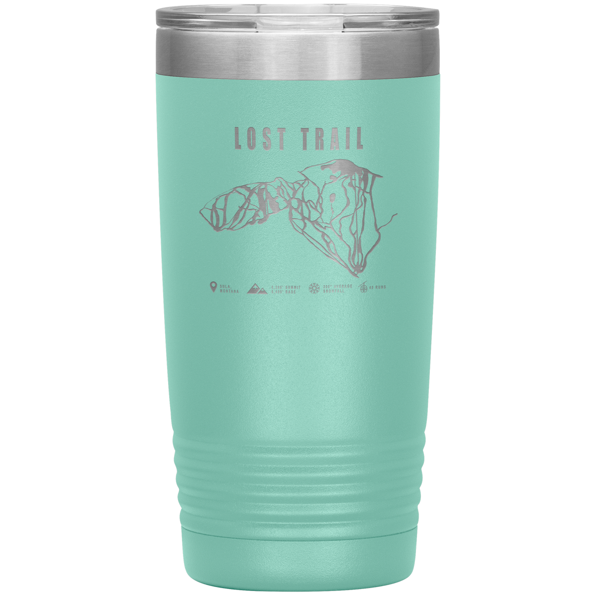 Lost Trail Montana Ski Trail Map 20oz Tumbler - Powderaddicts
