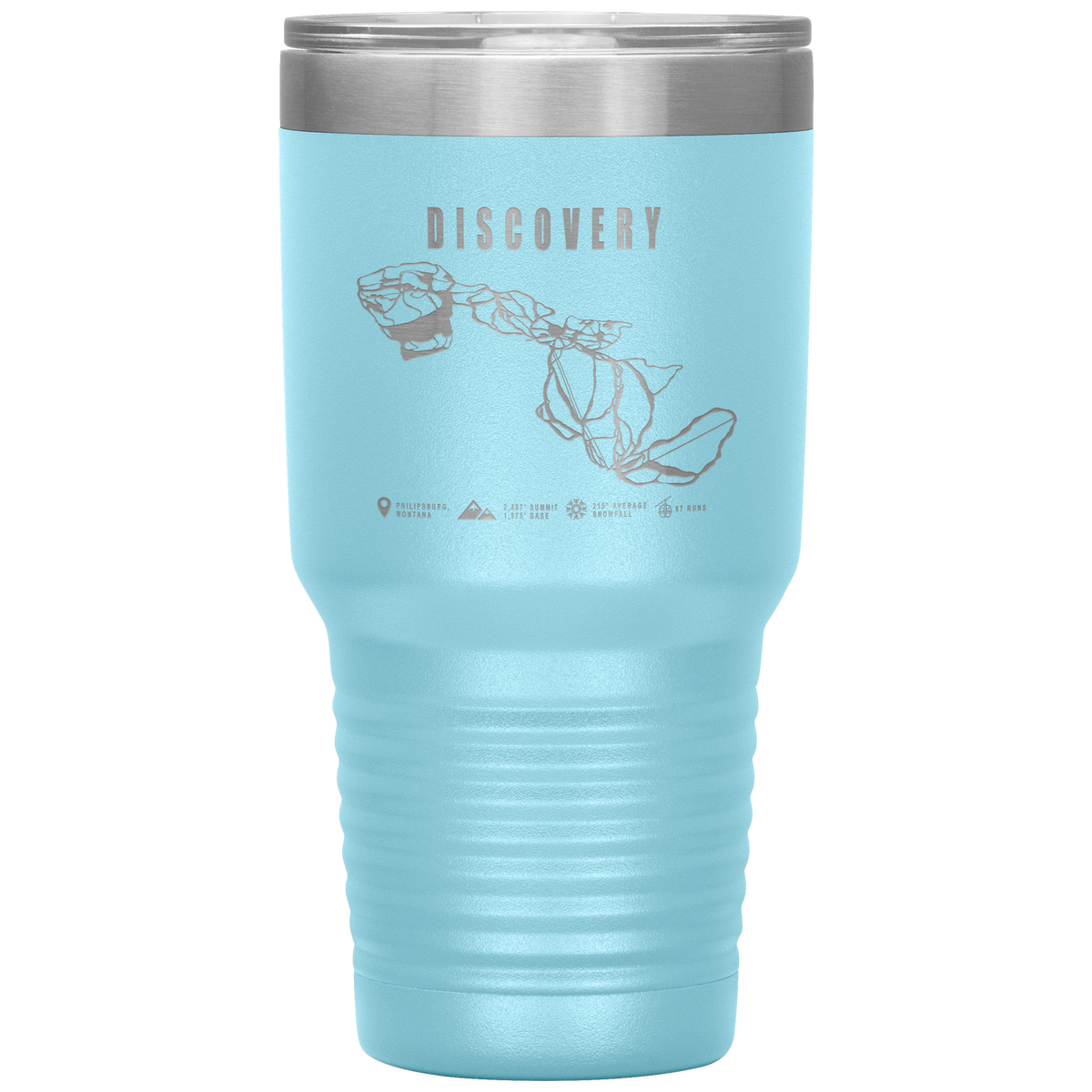 Discovery Montana Ski Trail Map 30oz Tumbler - Powderaddicts
