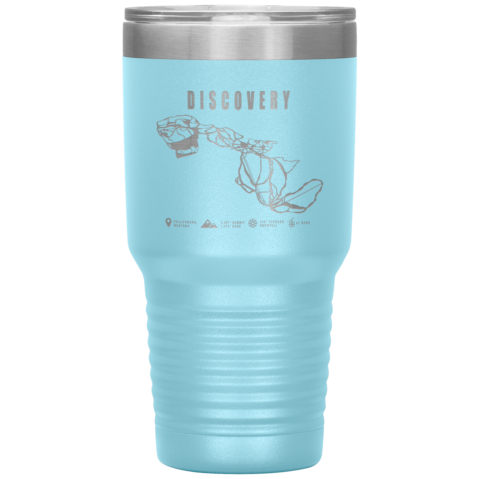 Discovery Montana Ski Trail Map 30oz Tumbler - Powderaddicts