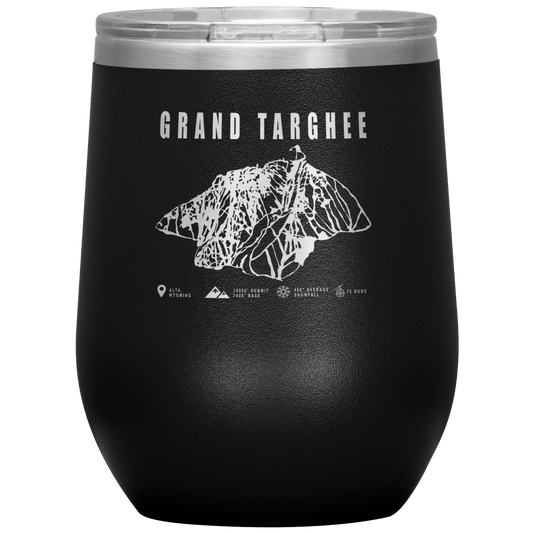 Grand Targhee Wyoming Ski Trail Map Wine 12oz Tumbler - Powderaddicts