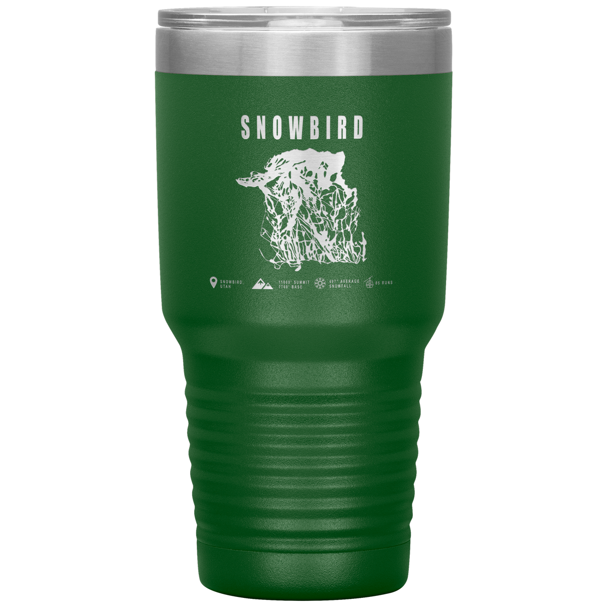 Snowbird,Utah Ski Trail Map 30oz Tumbler - Powderaddicts