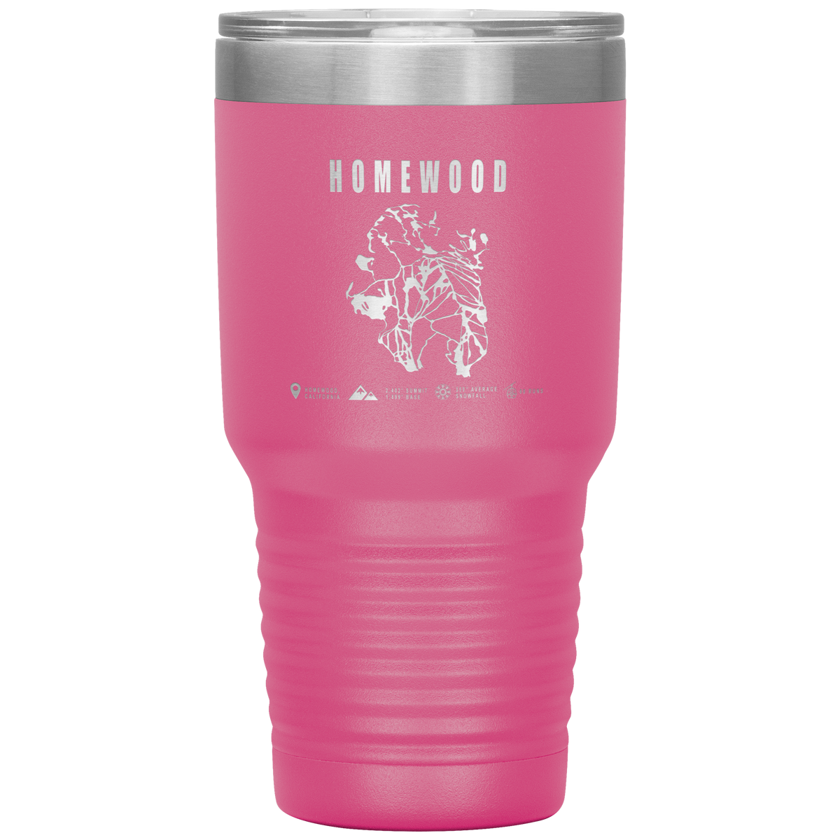 Homewood, California Ski Trail Map 30oz Tumbler - Powderaddicts