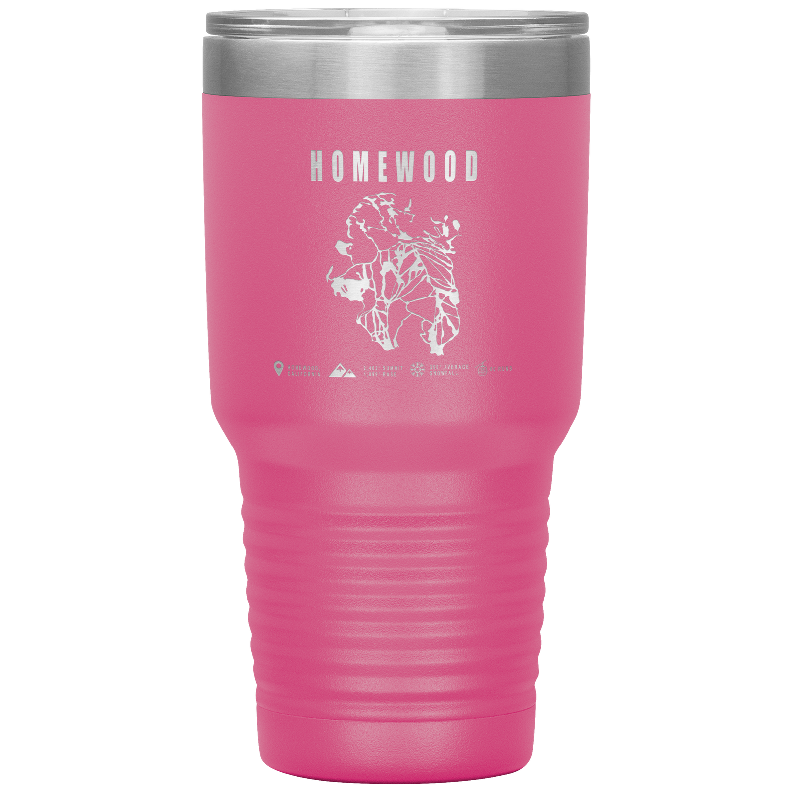 Homewood, California Ski Trail Map 30oz Tumbler - Powderaddicts
