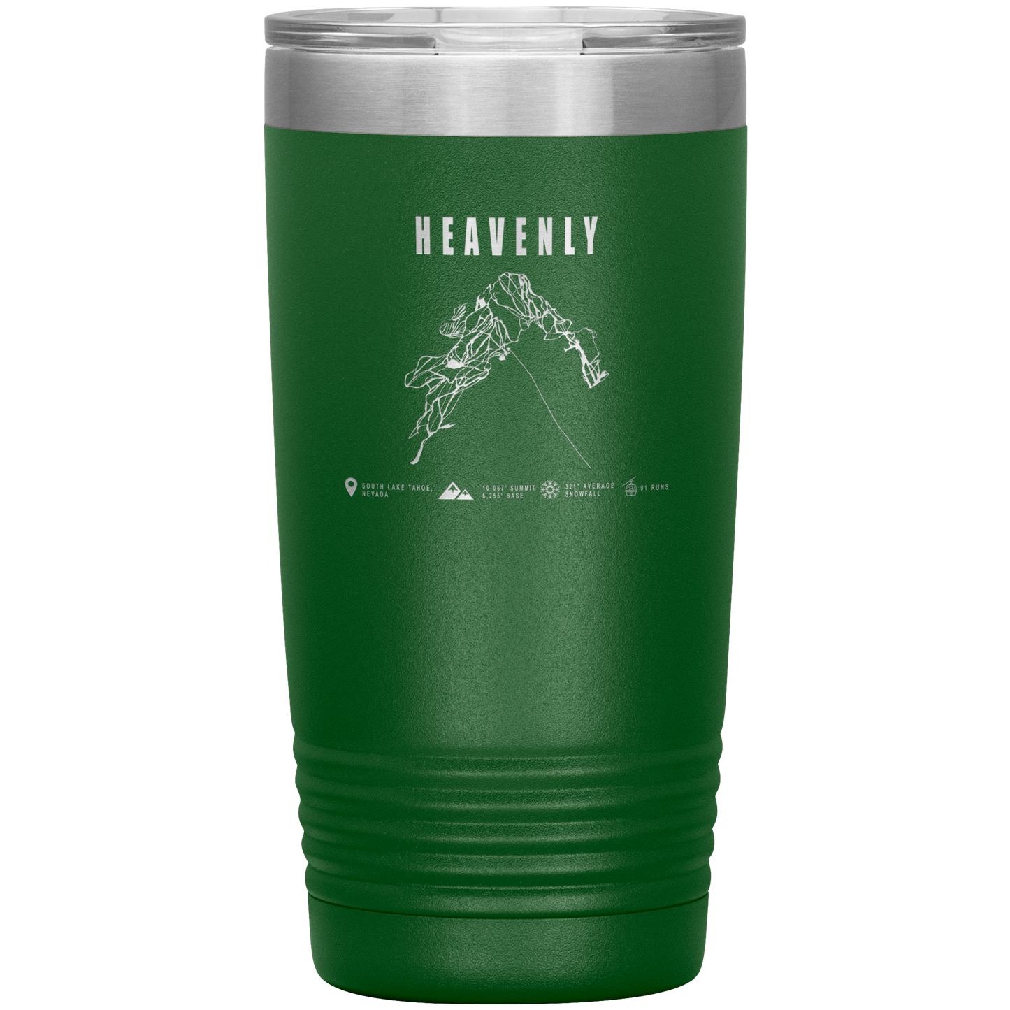 Heavenly, Nevada Ski Trail Map 20oz Tumbler - Powderaddicts