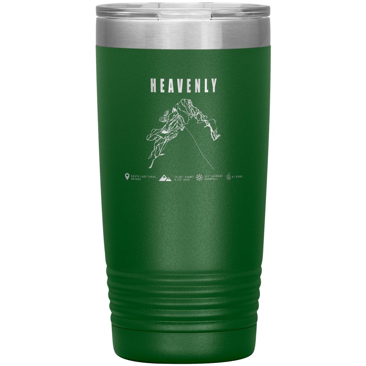 Heavenly, Nevada Ski Trail Map 20oz Tumbler - Powderaddicts