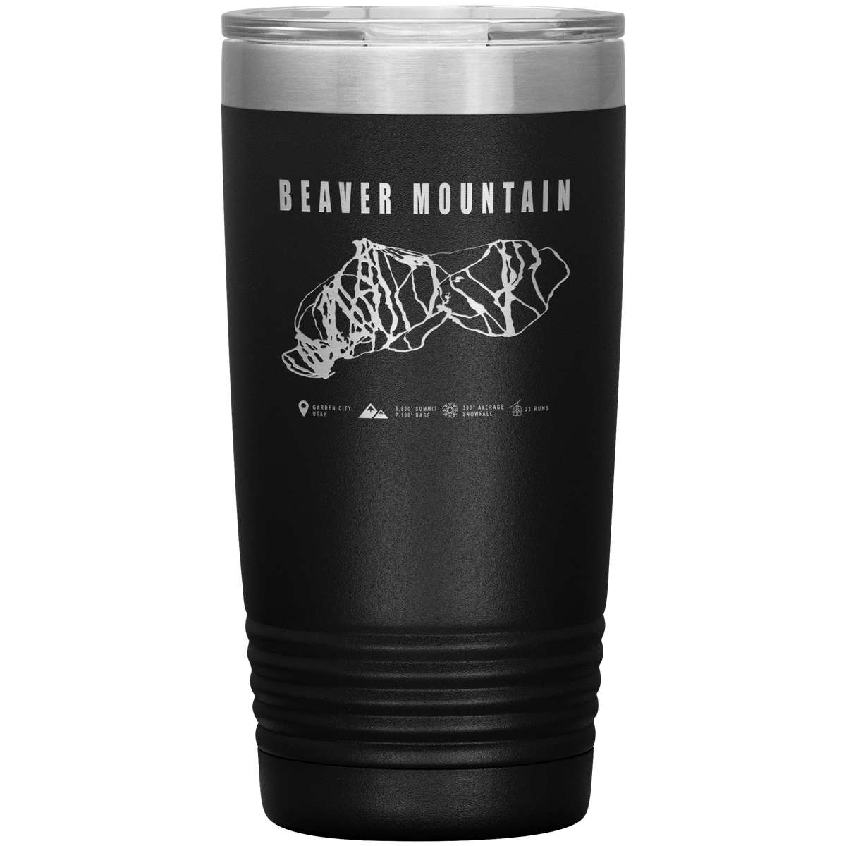 Beaver Mountain,Utah Ski Trail Map 20oz Tumbler - Powderaddicts