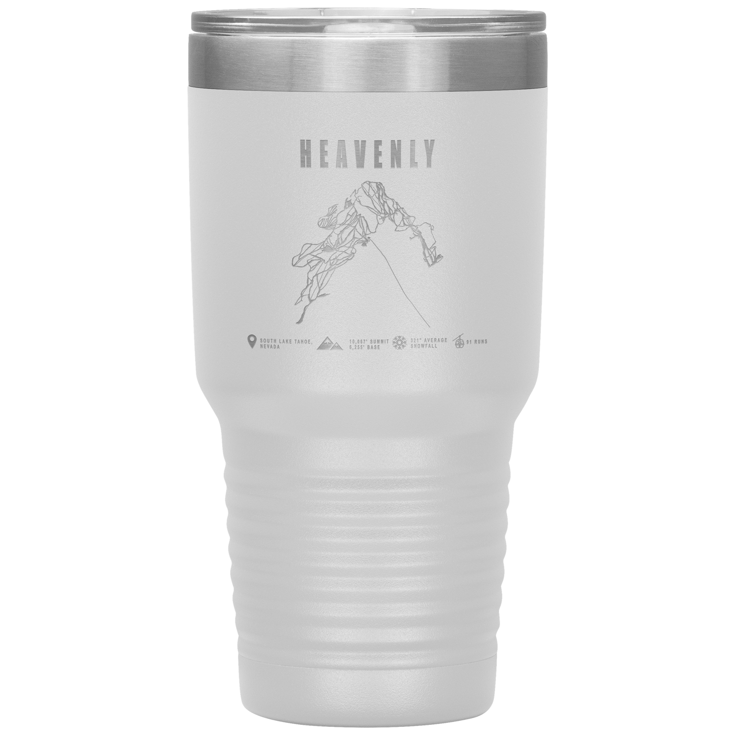 Heavenly, Nevada Ski Trail Map 30oz Tumbler - Powderaddicts
