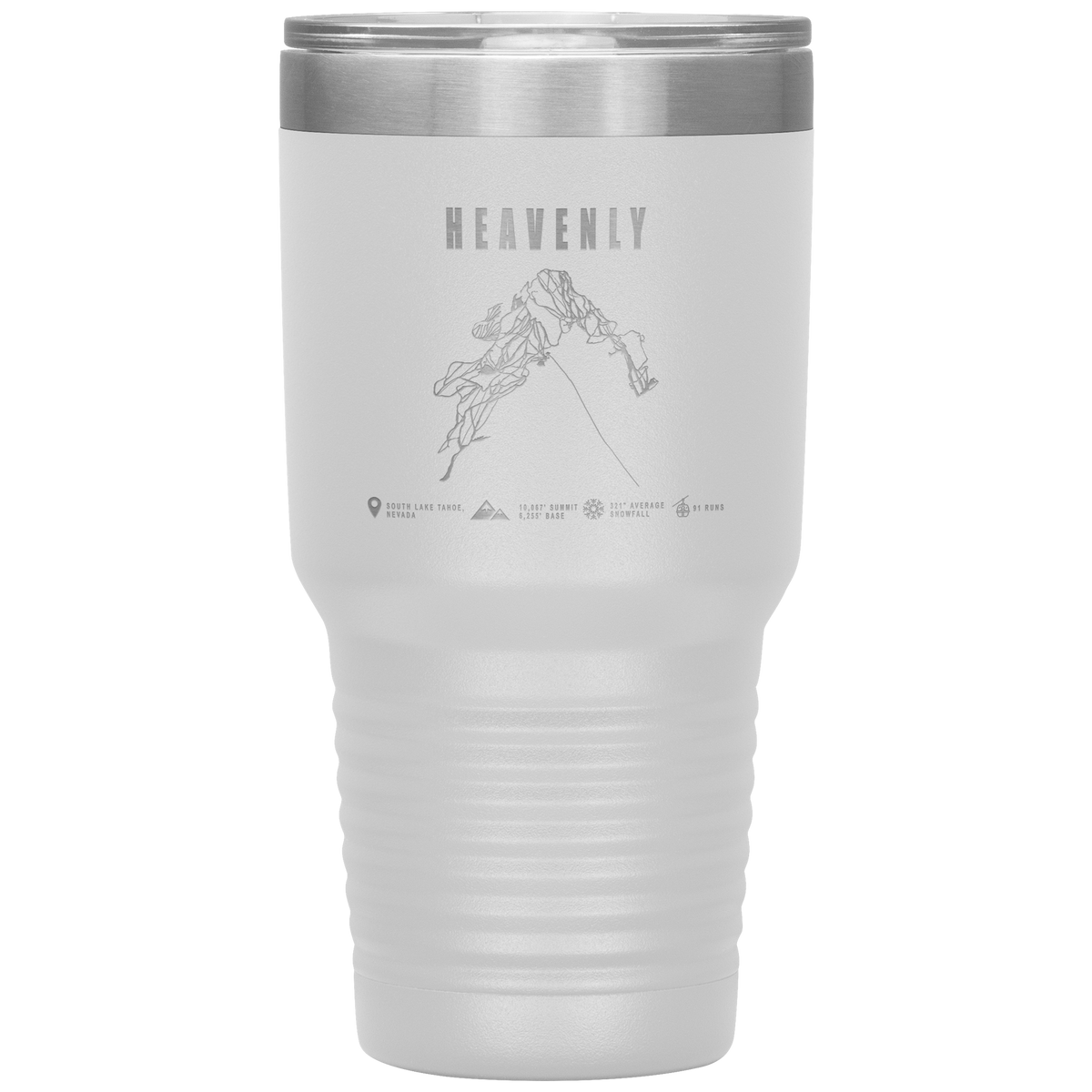Heavenly, Nevada Ski Trail Map 30oz Tumbler - Powderaddicts