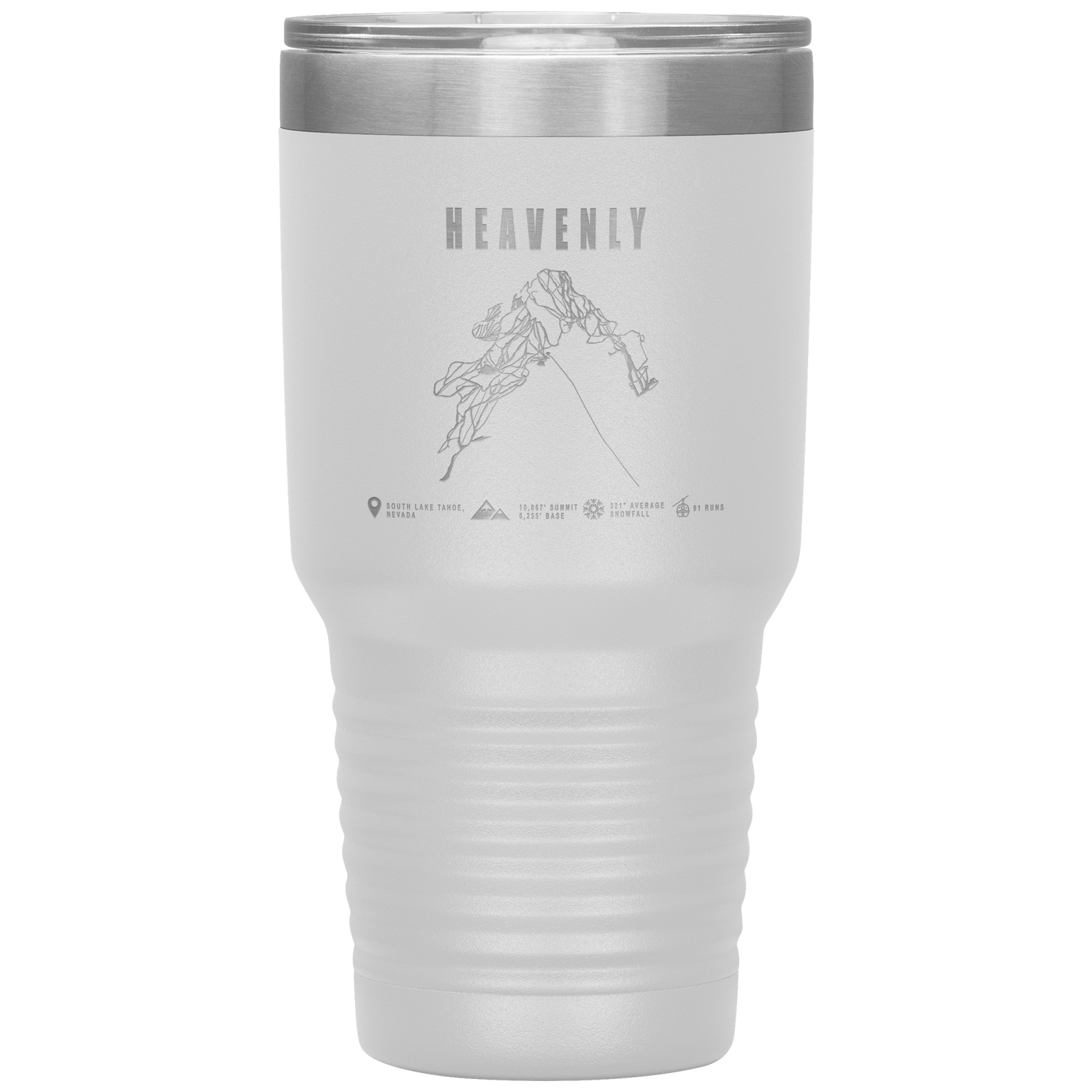 Heavenly, Nevada Ski Trail Map 30oz Tumbler - Powderaddicts