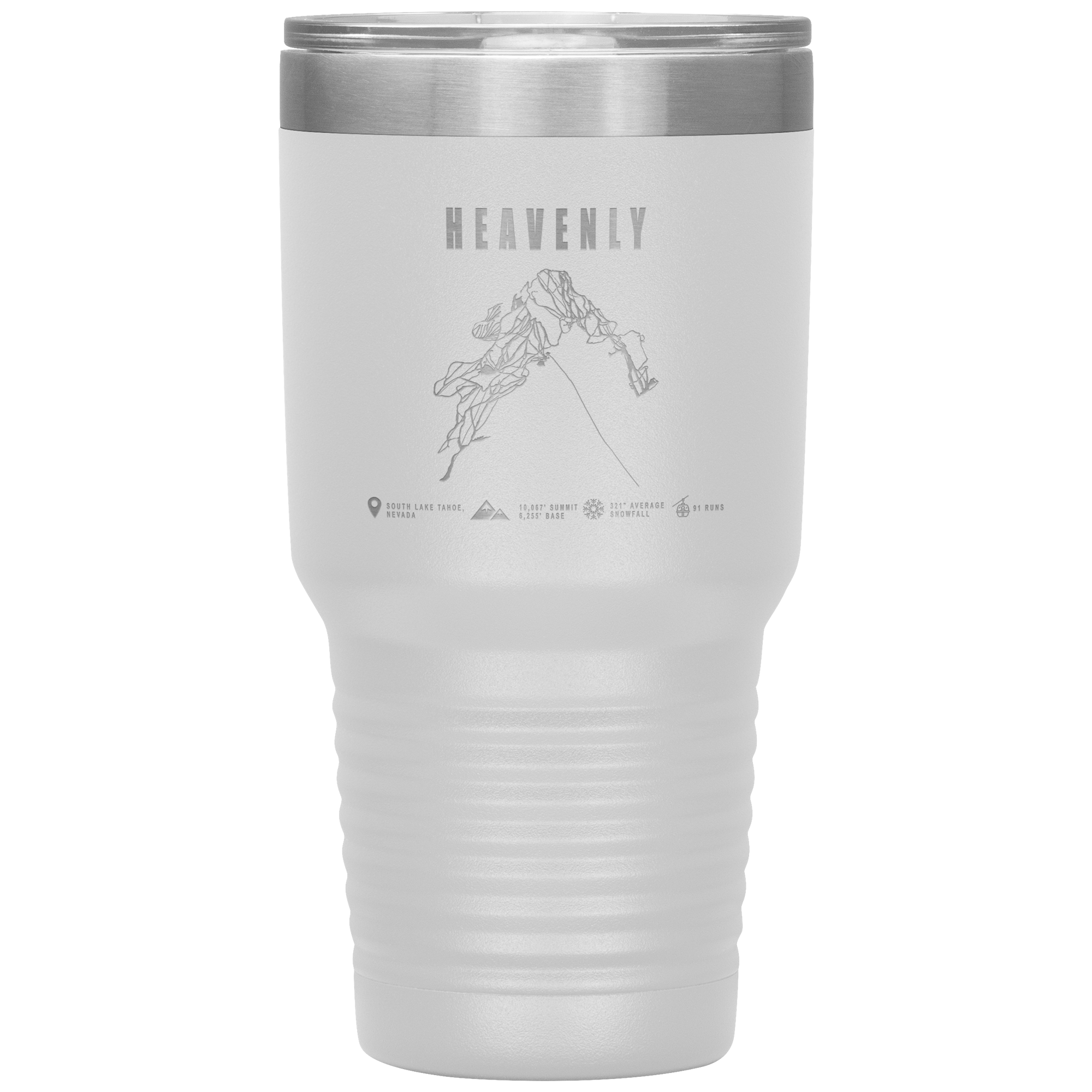 Heavenly, Nevada Ski Trail Map 30oz Tumbler - Powderaddicts