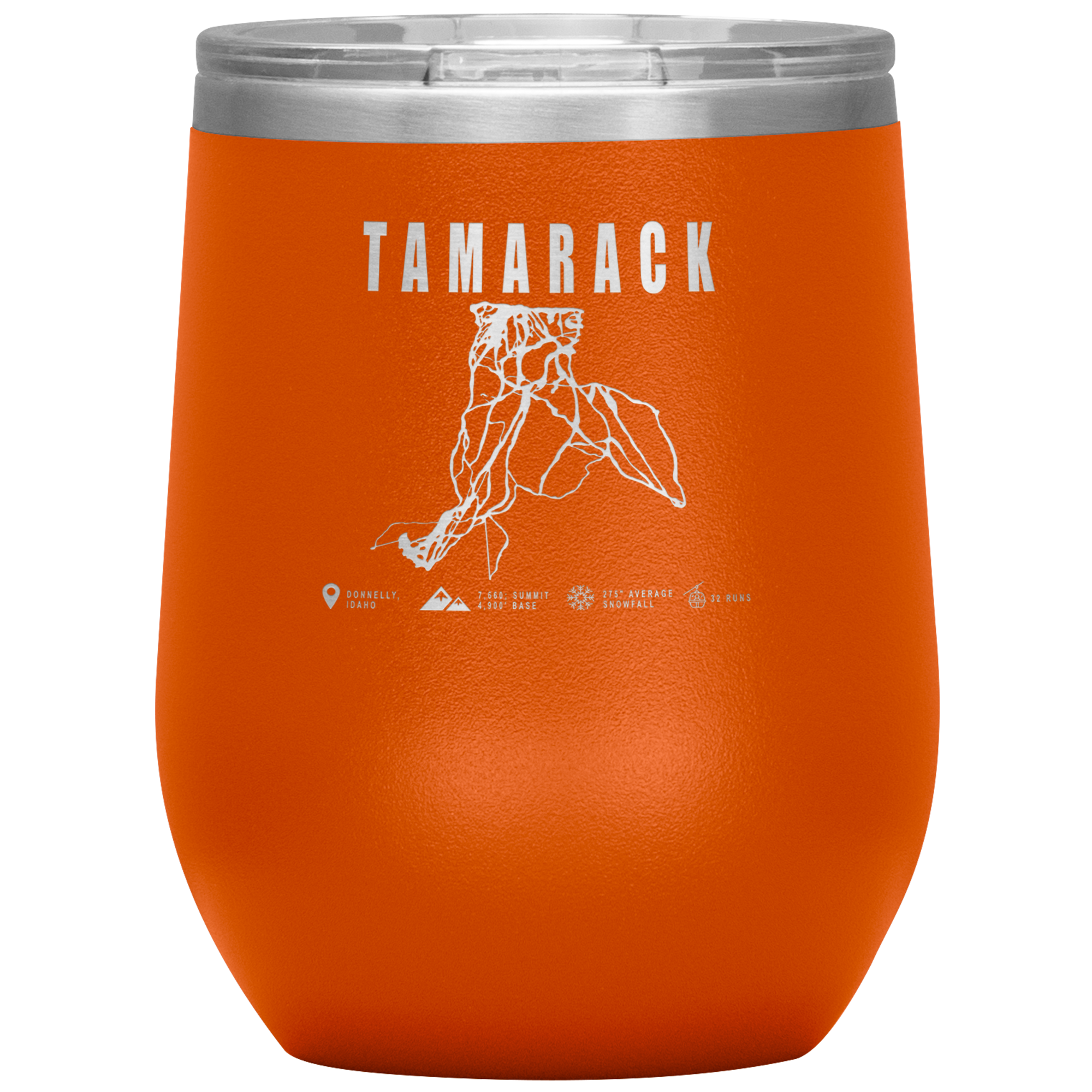 Tamarack Idaho Ski Trail Map Wine 12oz Tumbler - Powderaddicts