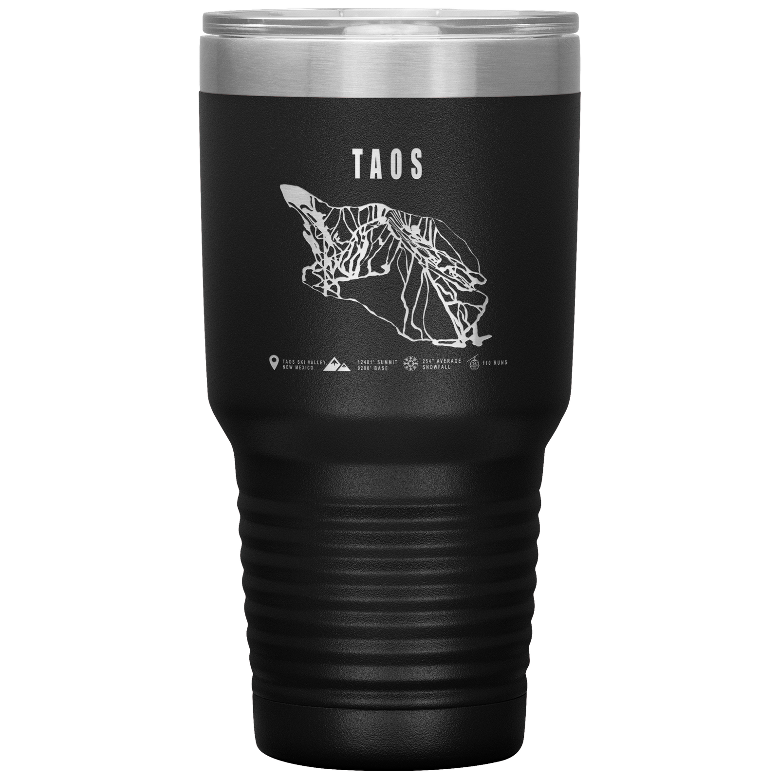 Taos, New Mexico Ski Trail Map 30oz Tumbler - Powderaddicts
