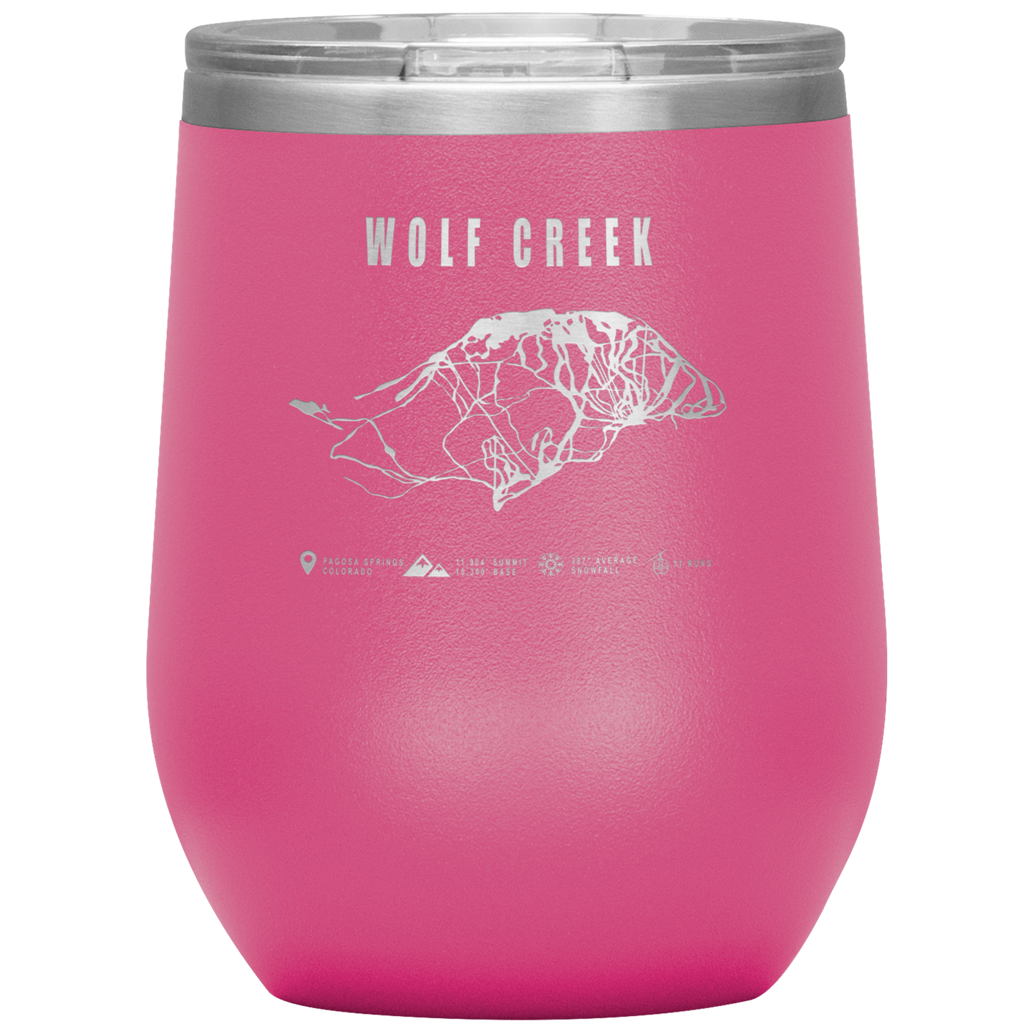 Wolf Creek Colorado Ski Trail Map Wine 12oz Tumbler - Powderaddicts