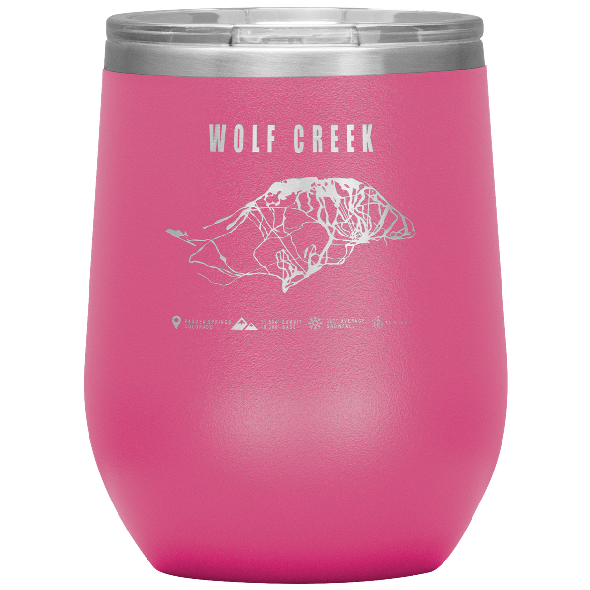 Wolf Creek Colorado Ski Trail Map Wine 12oz Tumbler - Powderaddicts