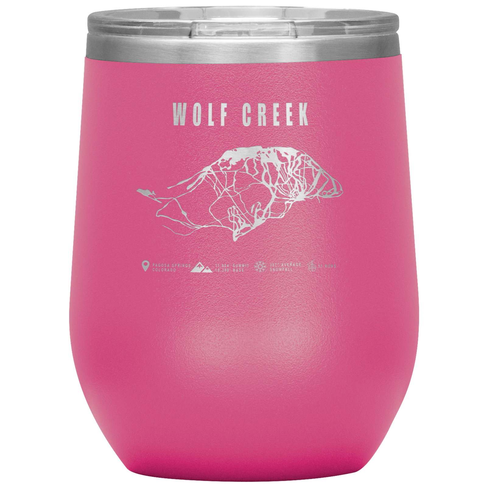 Wolf Creek Colorado Ski Trail Map Wine 12oz Tumbler - Powderaddicts
