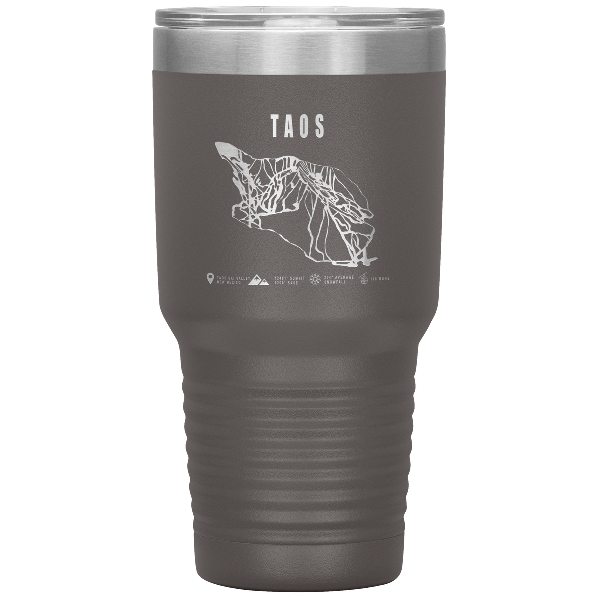 Taos, New Mexico Ski Trail Map 30oz Tumbler - Powderaddicts