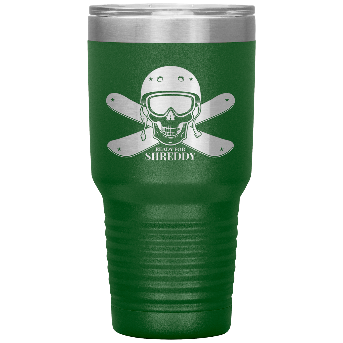 Ready For Shreddy Skeleton Skis 30oz Tumbler - Powderaddicts