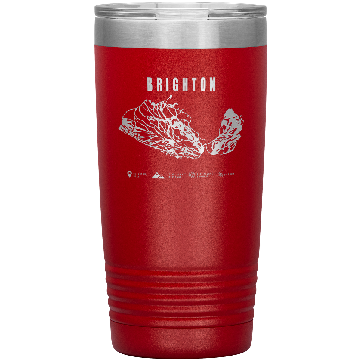 Brighton,Utah Ski Trail Map 20oz Tumbler - Powderaddicts