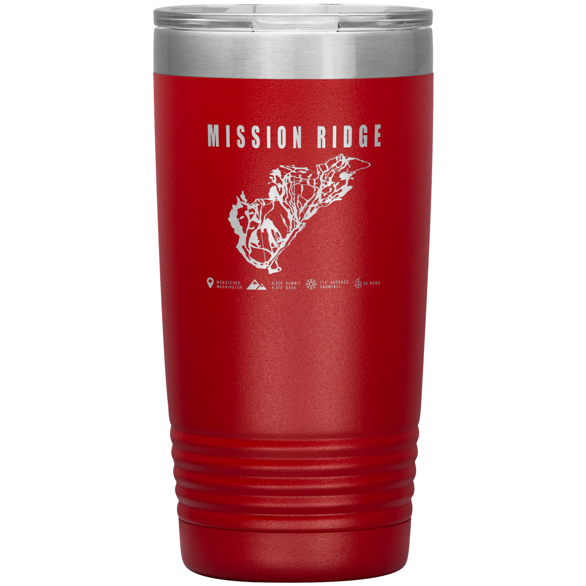 Mission Ridge, Washington Ski Trail Map 20oz Tumbler - Powderaddicts