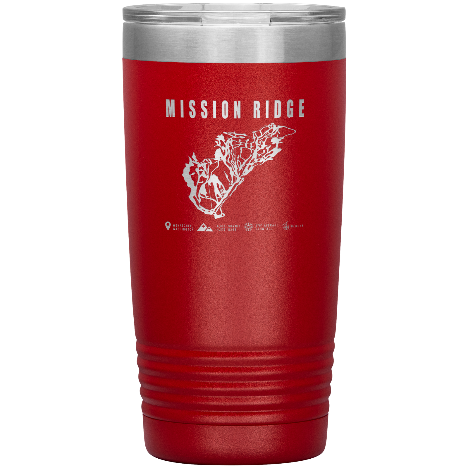 Mission Ridge, Washington Ski Trail Map 20oz Tumbler - Powderaddicts