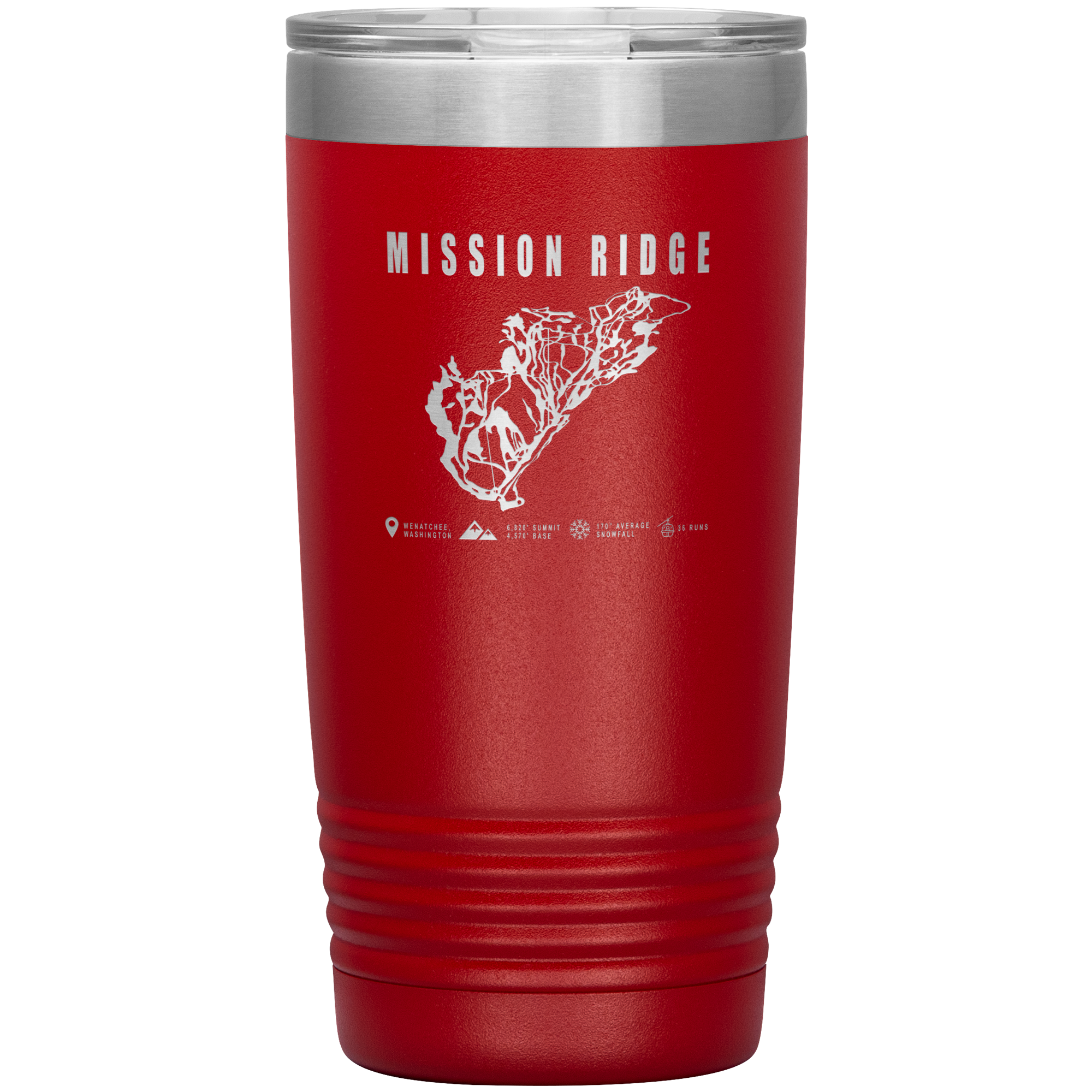 Mission Ridge, Washington Ski Trail Map 20oz Tumbler - Powderaddicts