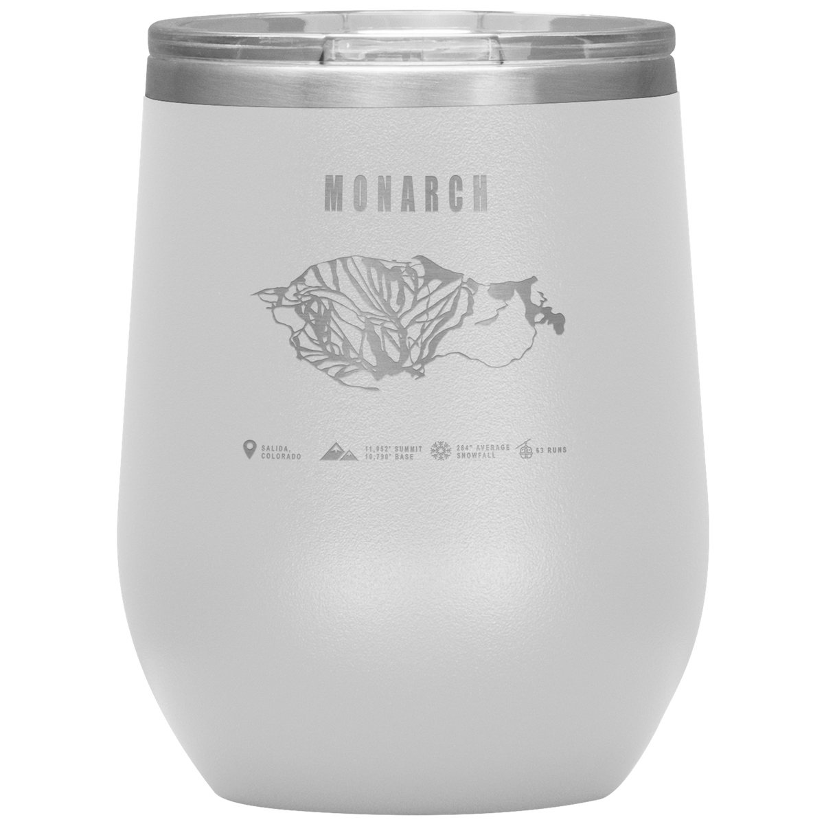 Monarch Colorado Ski Trail Map Wine 12oz Tumbler - Powderaddicts