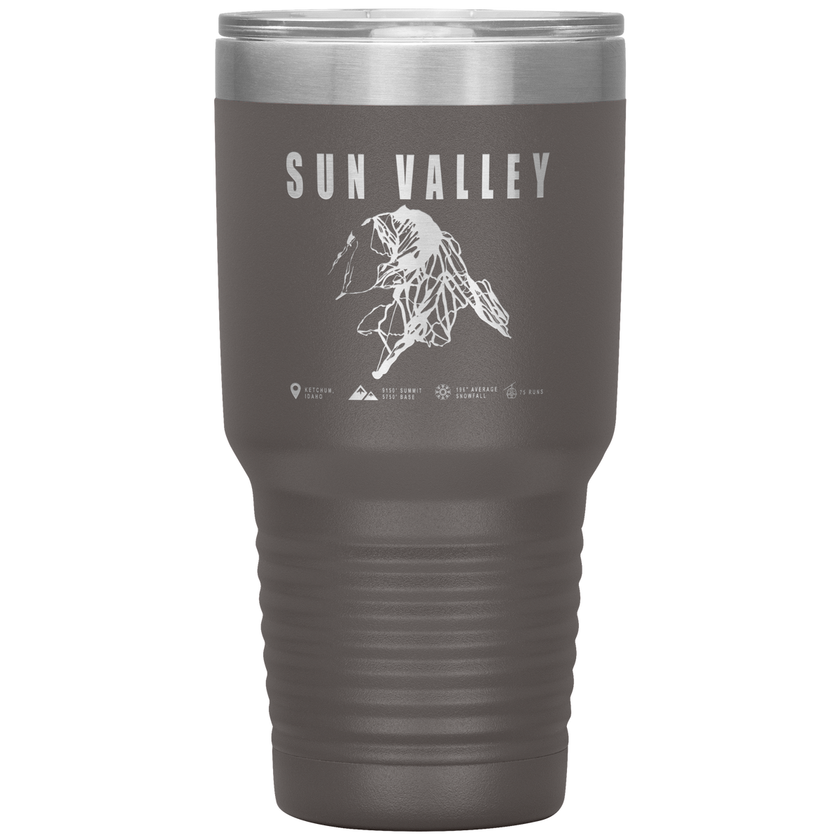 Sun Valley Idaho Ski Trail Map 30oz Tumbler - Powderaddicts