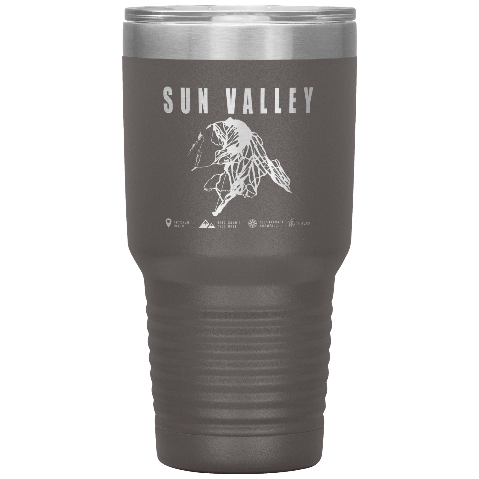 Sun Valley Idaho Ski Trail Map 30oz Tumbler - Powderaddicts