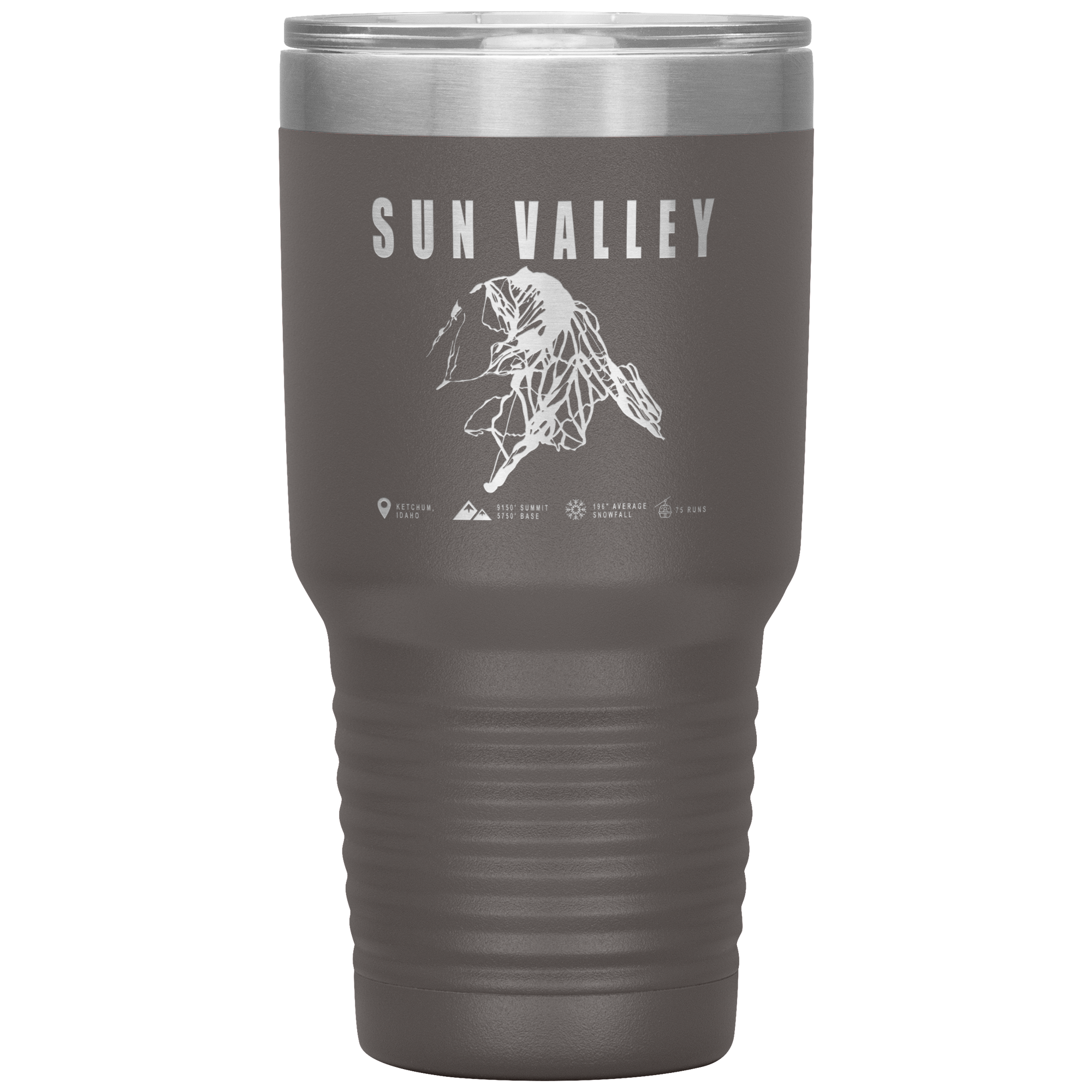 Sun Valley Idaho Ski Trail Map 30oz Tumbler - Powderaddicts