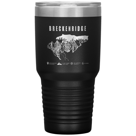 Breckenridge Colorado Ski Trail Map 30oz Tumbler - Powderaddicts
