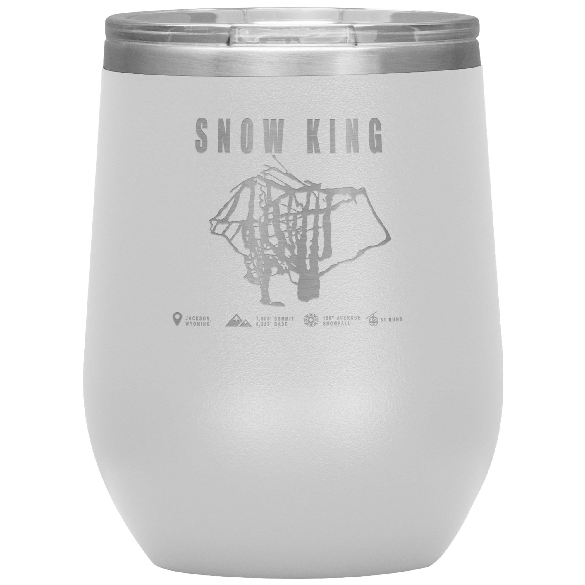 Snow King Wyoming Ski Trail Map Wine 12oz Tumbler - Powderaddicts