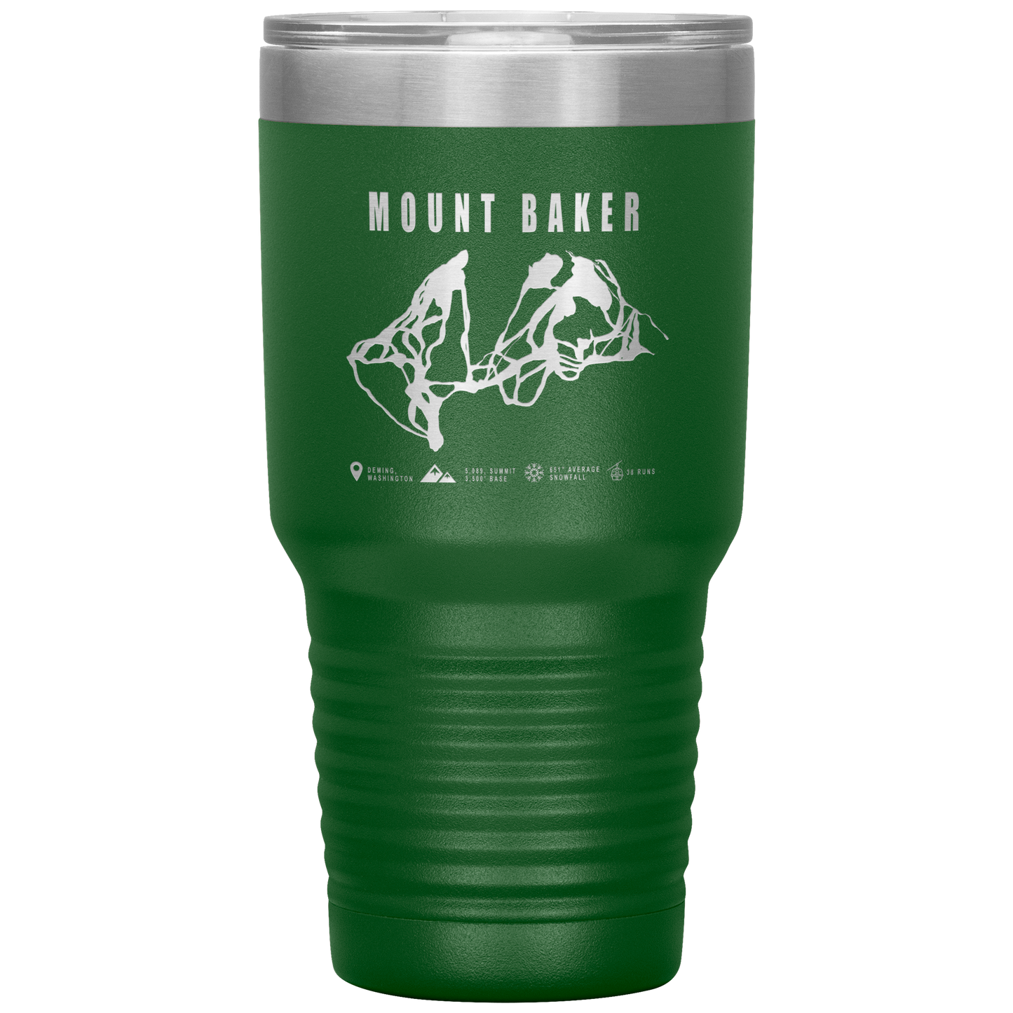 Mount Baker, Washington Ski Trail Map 30oz Tumbler - Powderaddicts