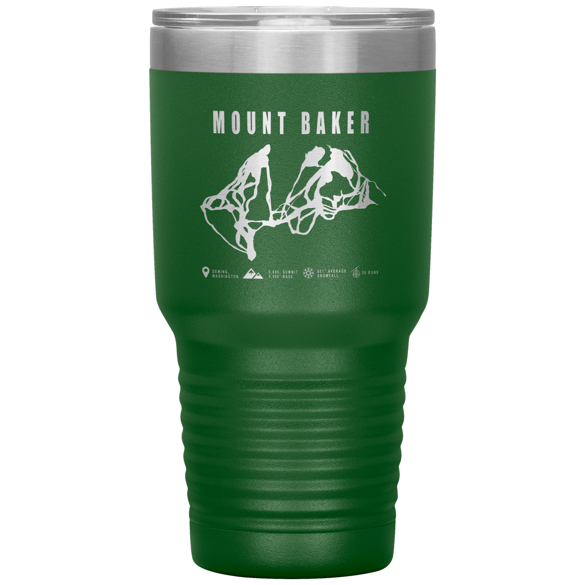 Mount Baker, Washington Ski Trail Map 30oz Tumbler - Powderaddicts