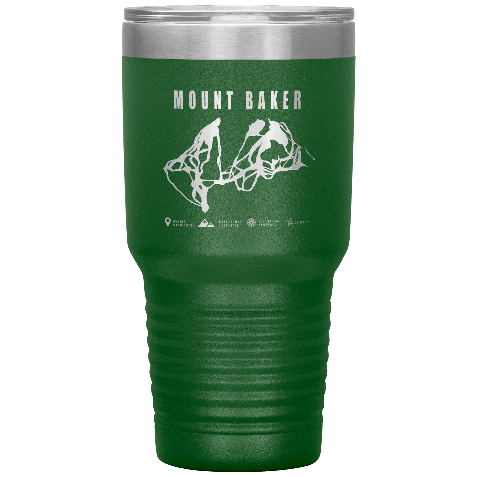 Mount Baker, Washington Ski Trail Map 30oz Tumbler - Powderaddicts