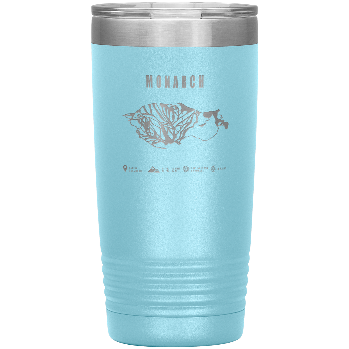 Monarch Colorado Ski Trail Map 20oz Tumbler - Powderaddicts