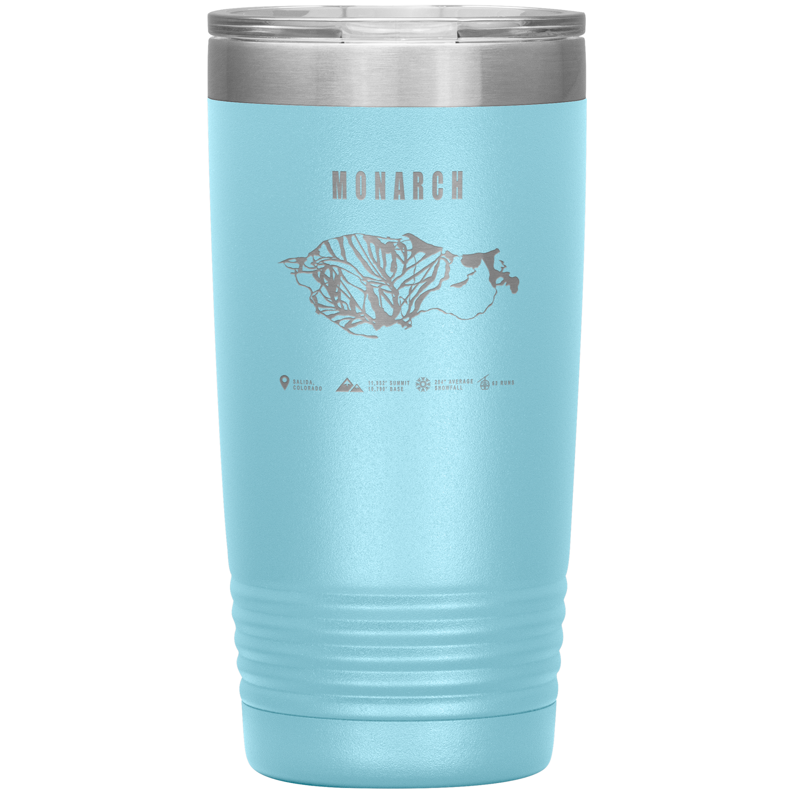 Monarch Colorado Ski Trail Map 20oz Tumbler - Powderaddicts