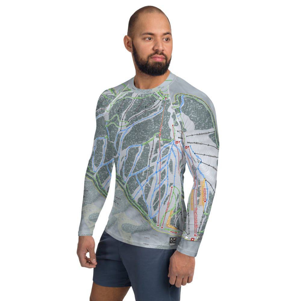 Kelly Canyon, Idaho Ski Trail Map Men's Base Layer Top - Powderaddicts