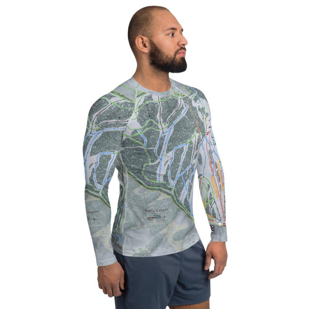 Kelly Canyon, Idaho Ski Trail Map Men's Base Layer Top - Powderaddicts