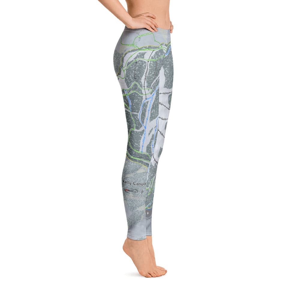 Kelly Canyon, Idaho Ski Trail Map Women's Base Layer Bottom - Powderaddicts