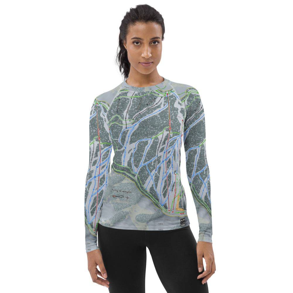 Kelly Canyon, Idaho Ski Trail Map Women's Base Layer Top