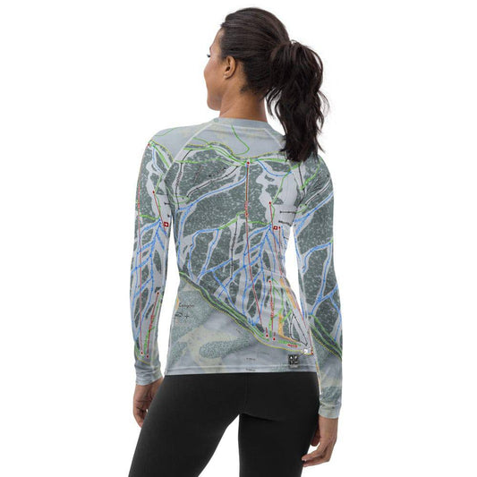 Kelly Canyon, Idaho Ski Trail Map Women's Base Layer Top - Powderaddicts