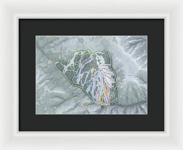 Kelly Canyon Ski Trail Map - Framed Print - Powderaddicts