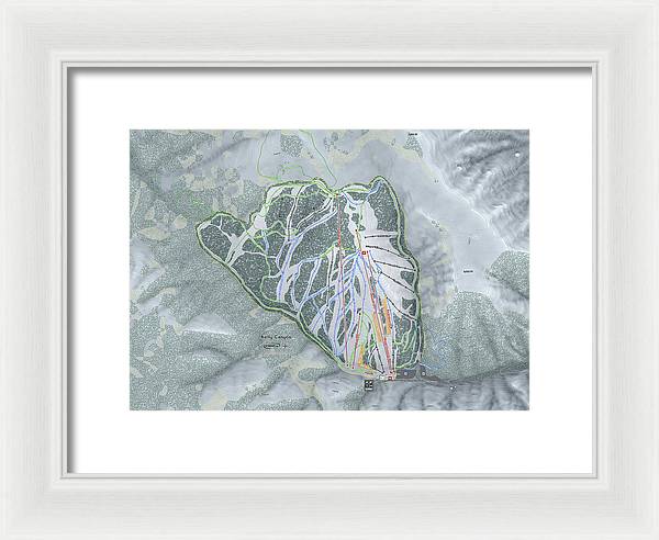 Kelly Canyon Ski Trail Map - Framed Print - Powderaddicts