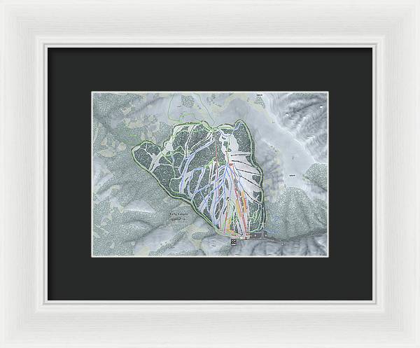 Kelly Canyon Ski Trail Map - Framed Print - Powderaddicts