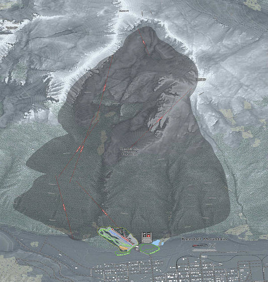 Kendall Mtn Ski Trail Map - Art Print - Powderaddicts