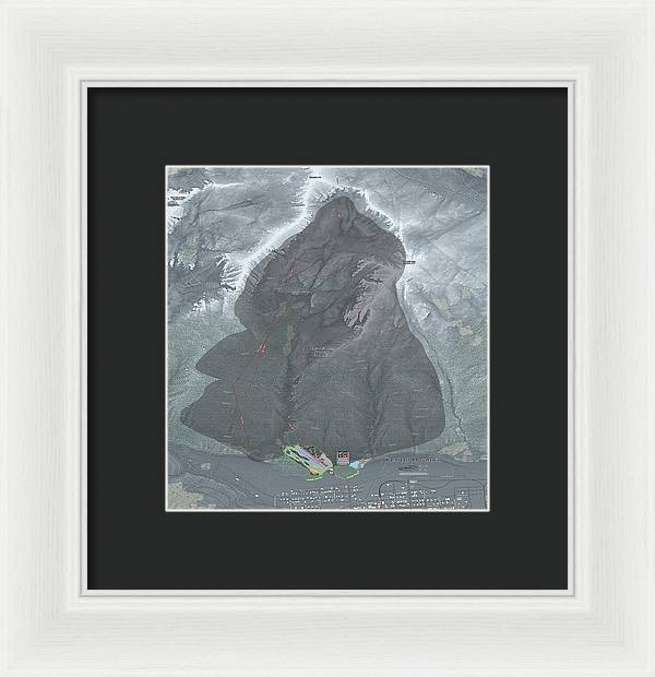 Kendall Mtn Ski Trail Map - Framed Print - Powderaddicts
