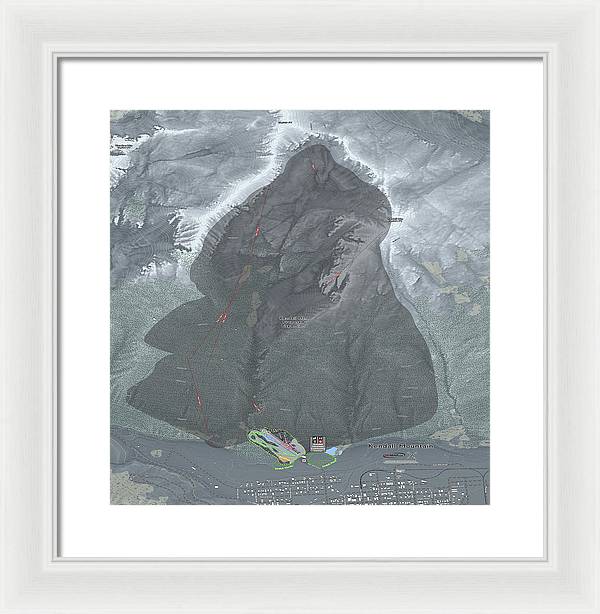 Kendall Mtn Ski Trail Map - Framed Print - Powderaddicts